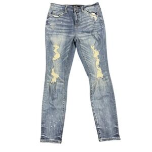 Judy Blue Skinny Fit Jeans Size 11/30 Distressed Women RN# 116380